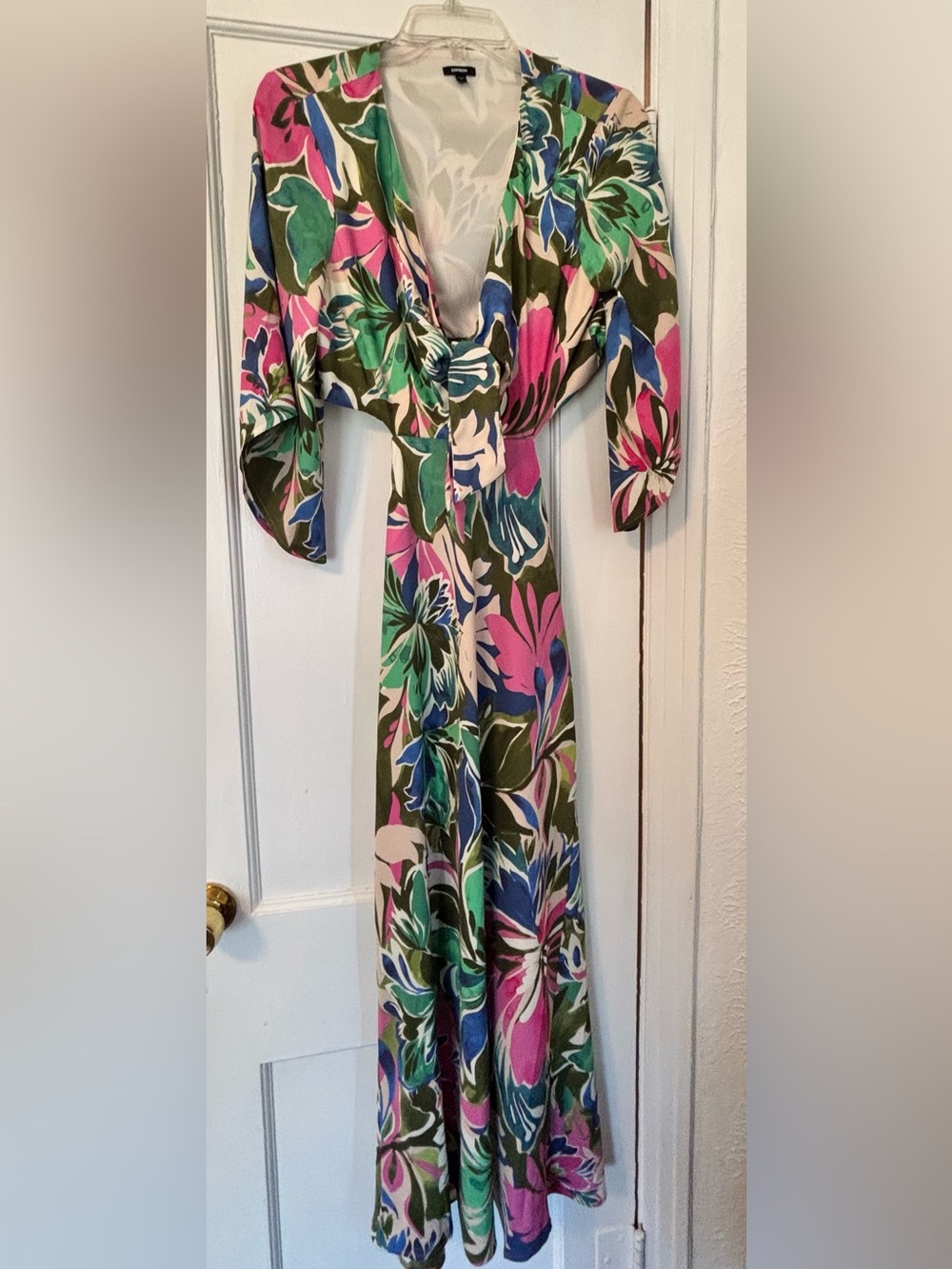 Express Floral Cutout Maxi Dress | Tropical Print | Size S